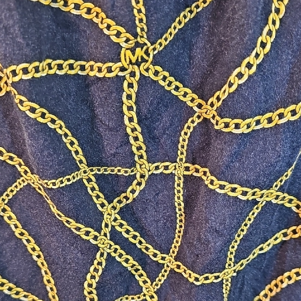 Michael Kors Dark Blue Top with Gold Chain Pattern - Picture 5 of 9